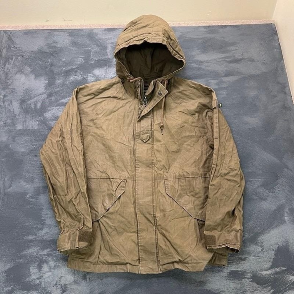 Alpha Industries Jacket Mens Large Brown Waxed Cotton Zip Up